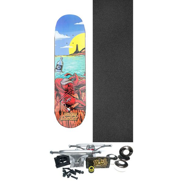 All I Need Skateboards Anthony Shetler Dock Series Lobster Skateboard Deck - 8.3" x 32" - Complete Skateboard Bundle